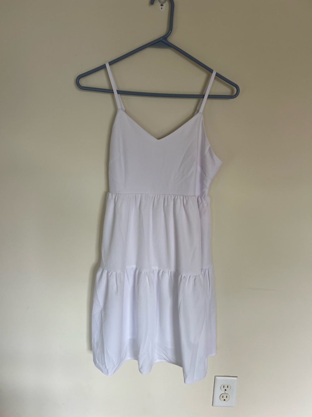 White Spaghetti Strap Tiered Sundress